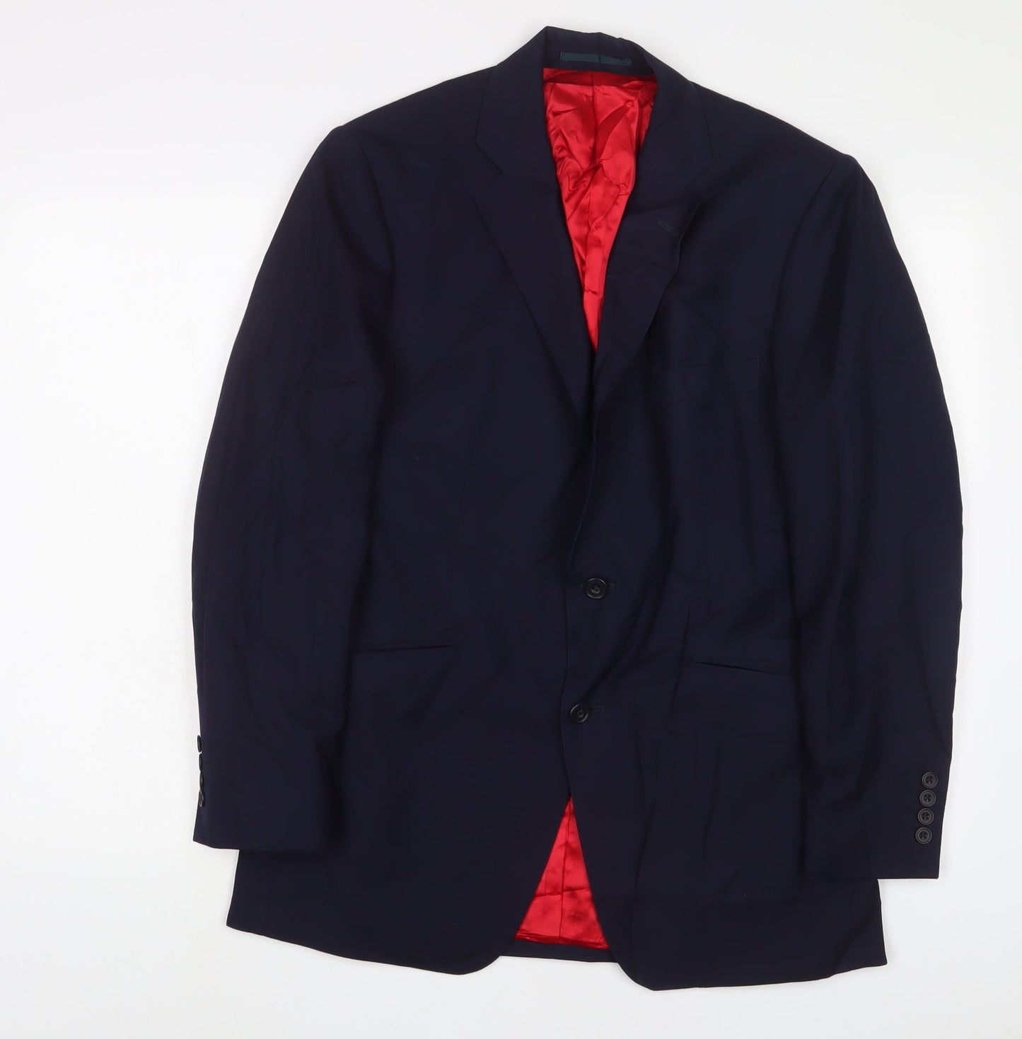 Jasper Littman Mens Blue Wool Jacket Suit Jacket Size 38 Regular