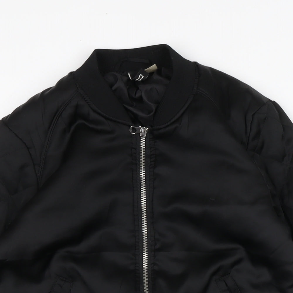 Divided Womens Black Bomber Jacket Jacket Size 6 Zip