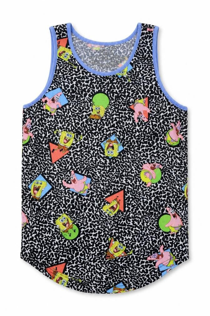 Nickleodeon Womens Multicoloured Animal Print Polyester Basic Tank Size S Boat Neck