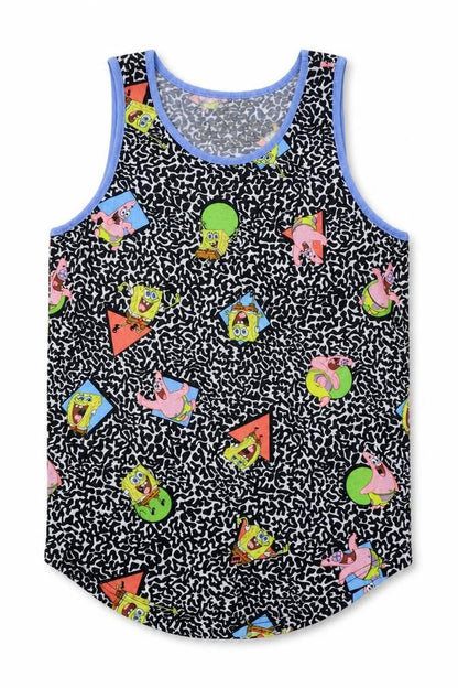 Nickleodeon Womens Multicoloured Animal Print Polyester Basic Tank Size S Boat Neck
