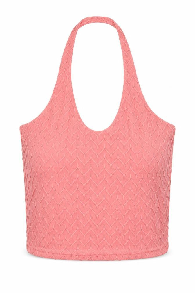 Select Womens Pink Polyester Cropped T-Shirt Size 10 Halter
