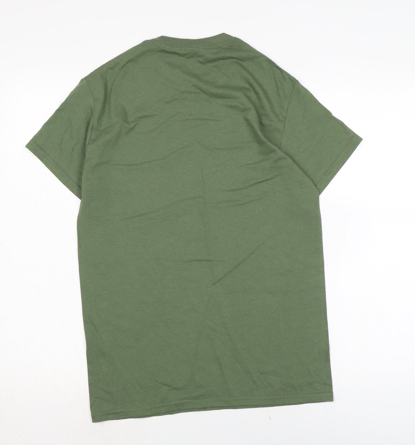 Gildan Womens Green Cotton Basic Polo Size S Crew Neck