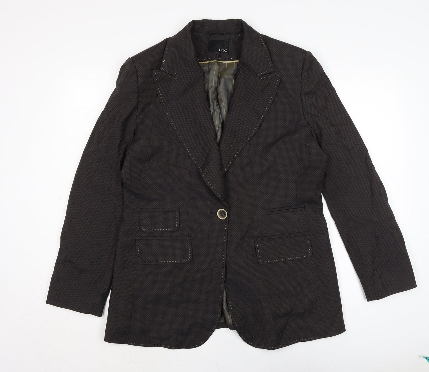NEXT Womens Brown Jacket Size 16 Button