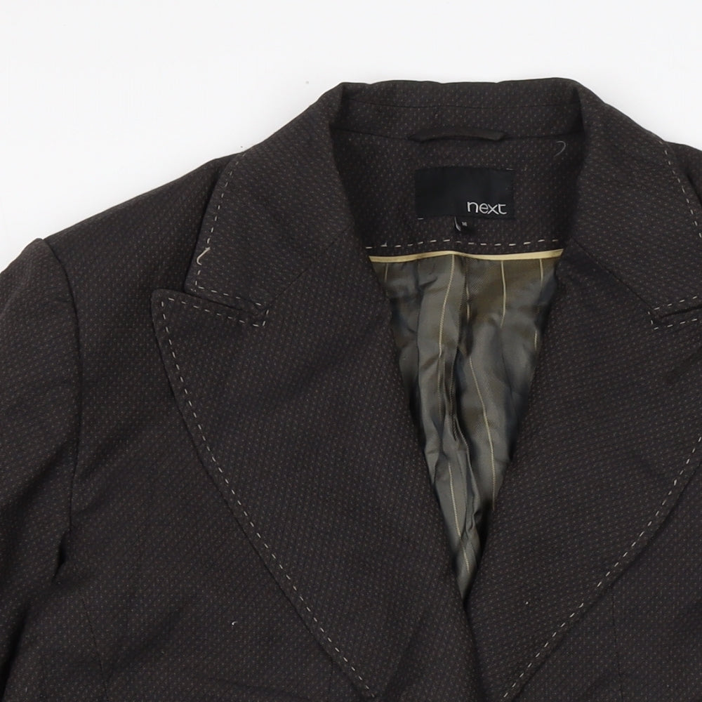 NEXT Womens Brown Jacket Size 16 Button