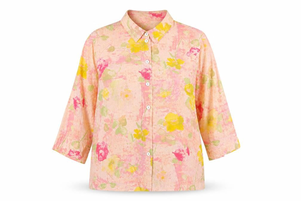 Bianca Womens Multicoloured Floral Viscose Basic Blouse Size 12 Collared