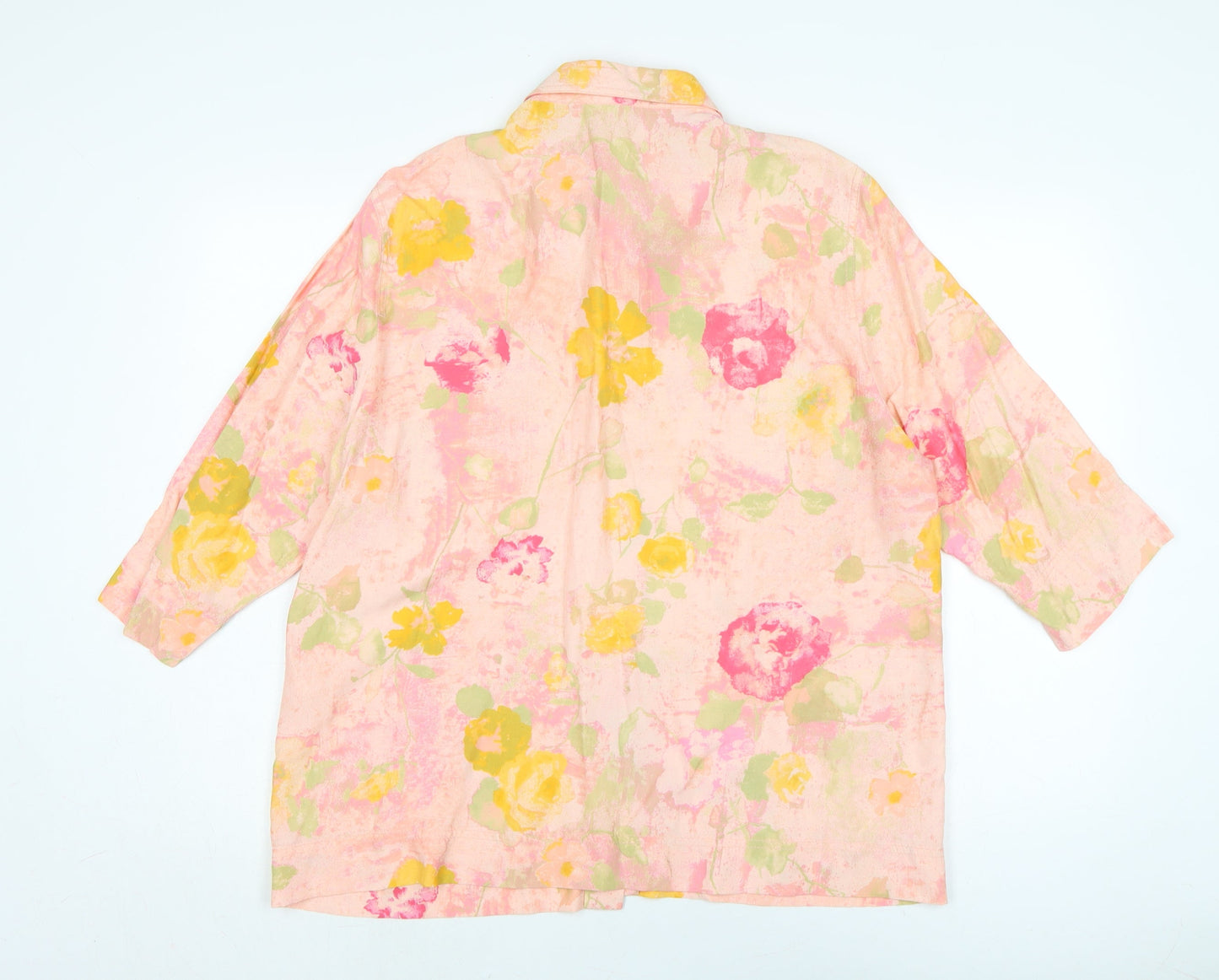 Bianca Womens Multicoloured Floral Viscose Basic Blouse Size 12 Collared