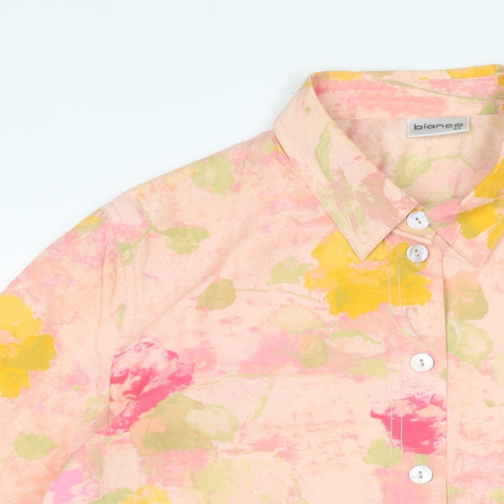 Bianca Womens Multicoloured Floral Viscose Basic Blouse Size 12 Collared