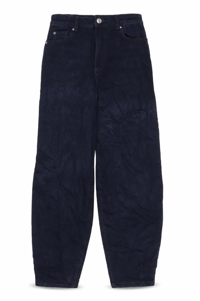 Marks & Spencer Womens Blue Cotton Blend Tapered Jeans Size 6 L29 in Slim Zip