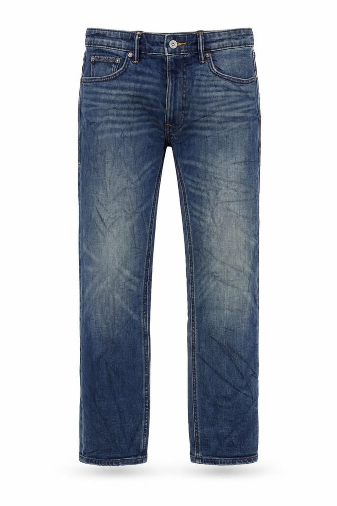 Marks & Spencer Mens Blue Cotton Blend Flared Jeans Size 30 in L29 in Regular Zip