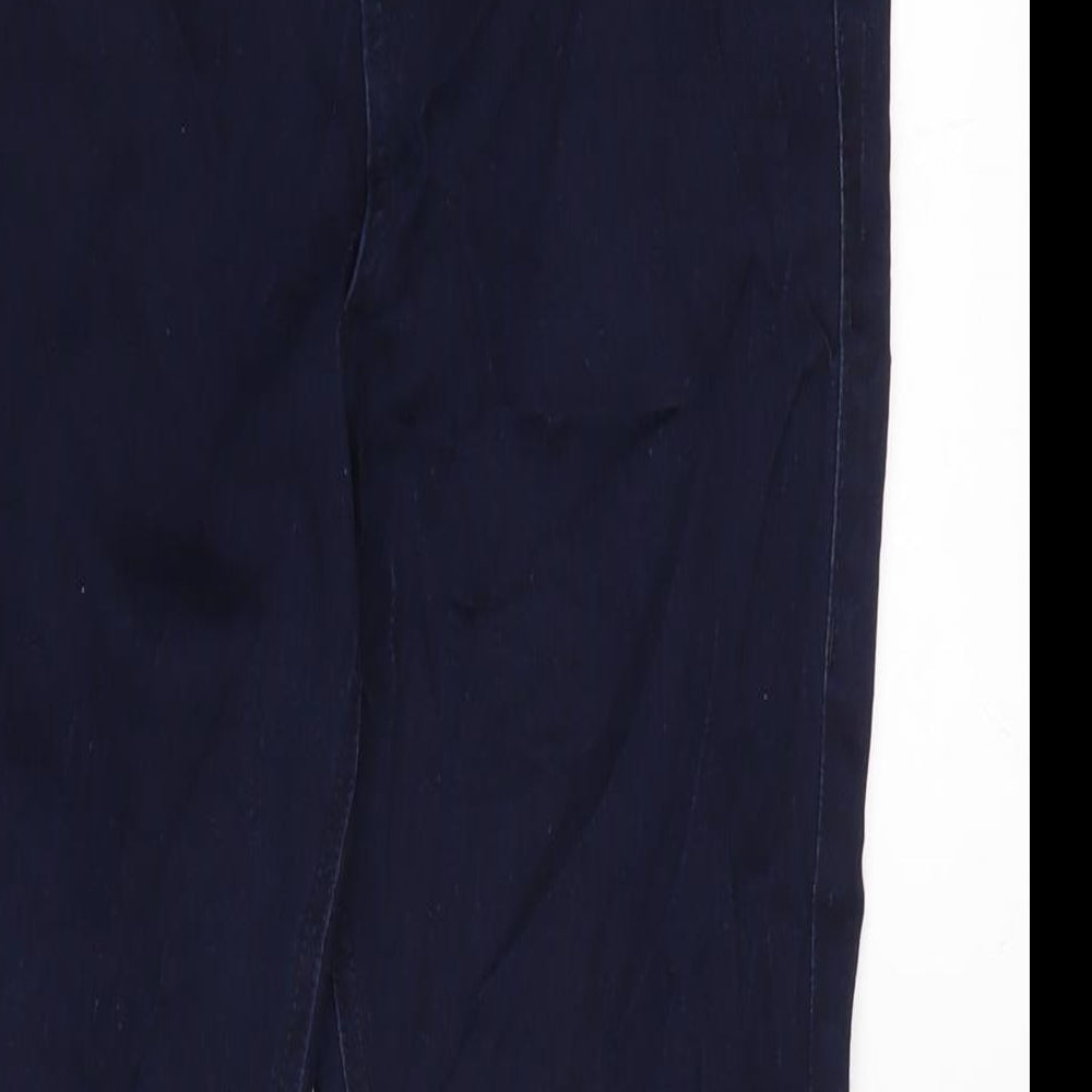 Marks and Spencer Womens Blue Cotton Skinny Jeans Size 12 L24 in Regular Zip