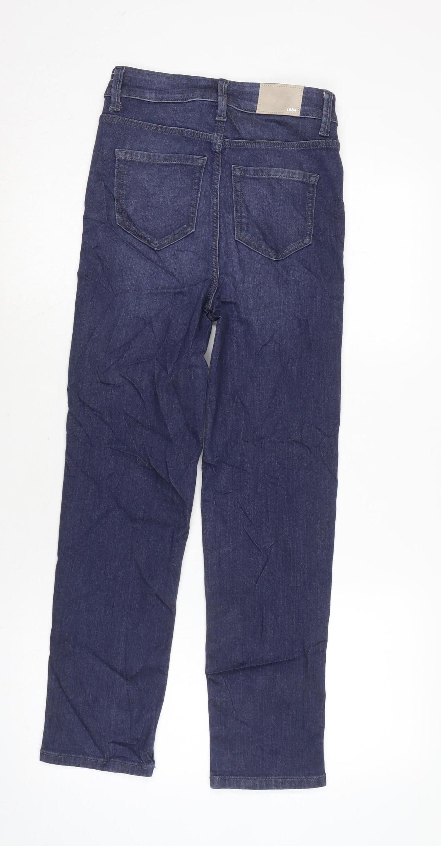Marks and Spencer Womens Blue Cotton Blend Skinny Jeans Size 6 L25.5 in Regular Zip