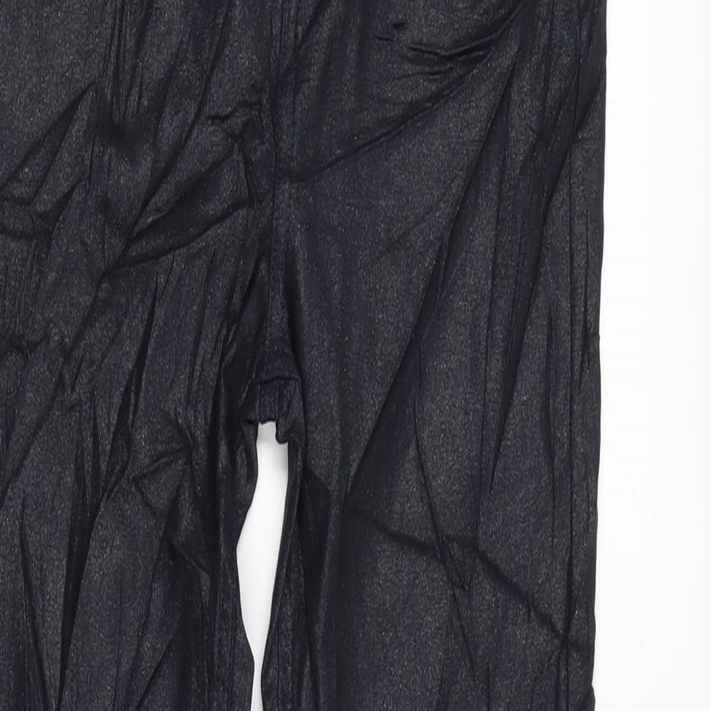 Marks and Spencer Womens Blue Cotton Trousers Size 8 L27.5 in Regular Zip - SHIMMER EFFECT.