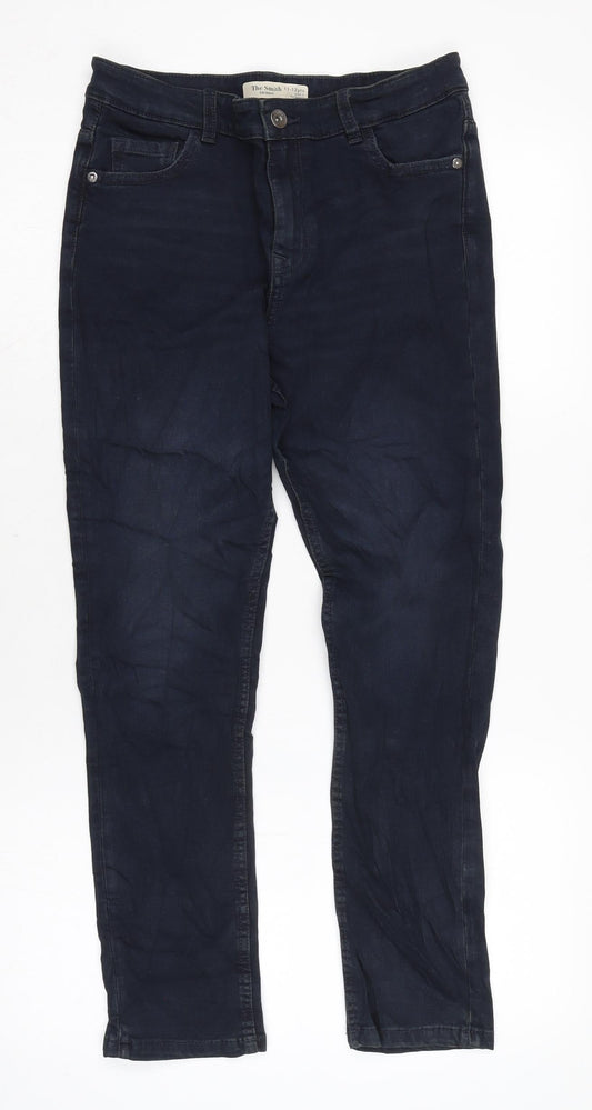Marks and Spencer Girls Blue Cotton Skinny Jeans Size 11-12 Years L26 in Regular Zip