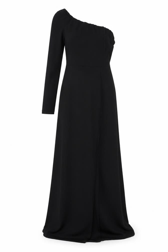 Club L Womens Black Polyester A-Line Size 8 One Shoulder
