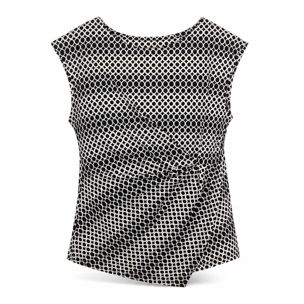 Quiz Womens Black Polyester Basic Button-Up Size 16 Boat Neck - Knot Front