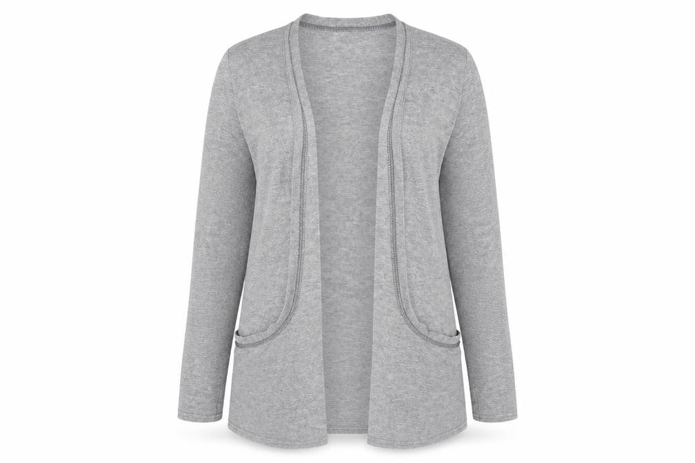 New Look Womens Grey V-Neck Viscose Cardigan Jumper Size 12 - Silver Fleck