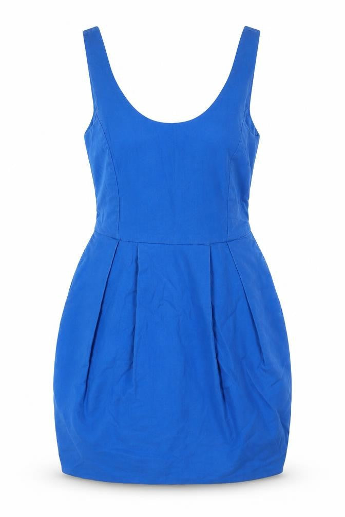 Zara Womens Blue Cotton A-Line Size M Scoop Neck