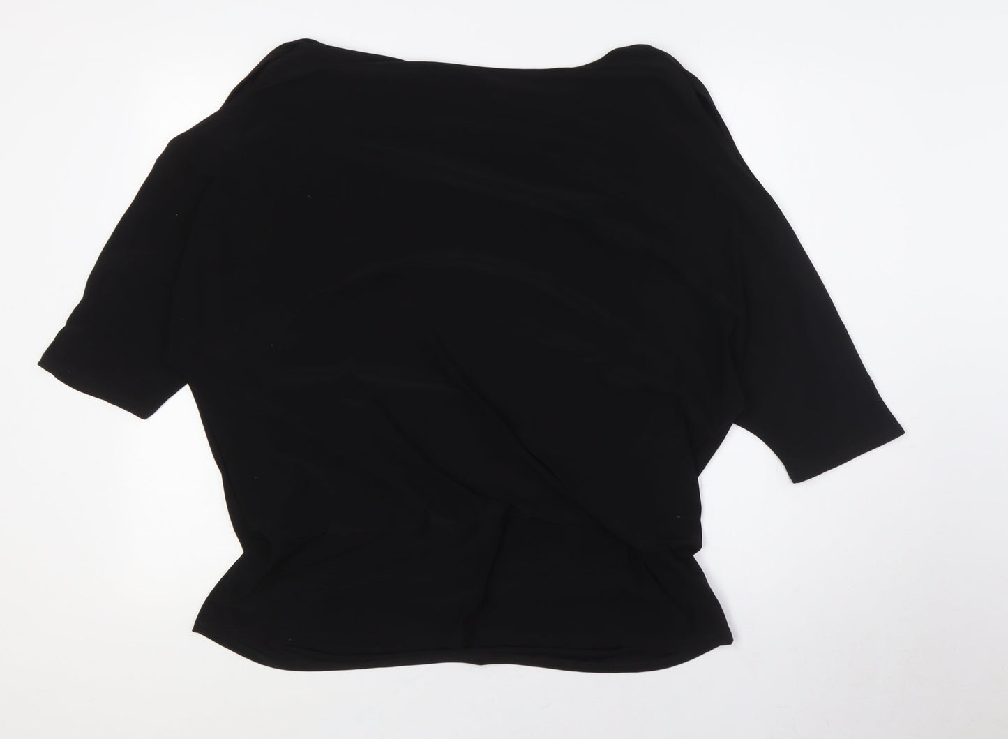 For Cynthia Womens Black Polyester Basic Button-Up Size XL Cowl Neck - Cold Shoulder