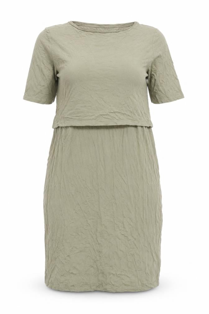 New Look Womens Green Viscose T-Shirt Dress Size 16 Round Neck Pullover - Maternity
