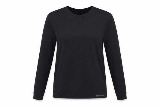 Organic Basics Womens Black Nylon Basic T-Shirt Size XL Crew Neck Pullover - Gym Workout Running