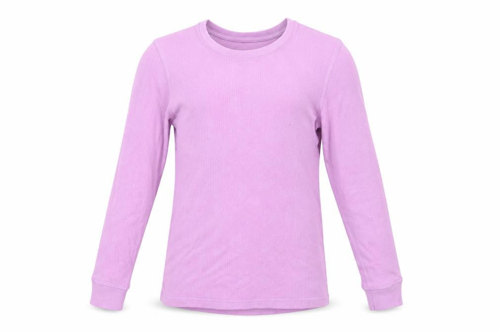 Marks & Spencer Girls Purple Cotton Pullover T-Shirt Size 9-10 Years Crew Neck Pullover - Thermal