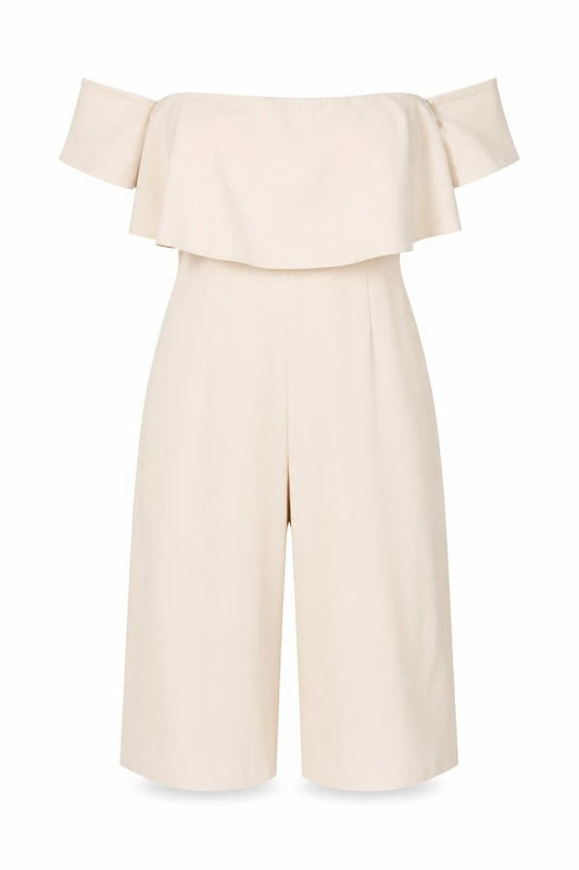 Front view of Missguided women’s pink polyester jumpsuit one-piece, size UK 10, 20-inch leg