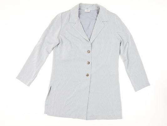 First Avenue Womens Grey Jacket Blazer Size 12 Button - Unlined