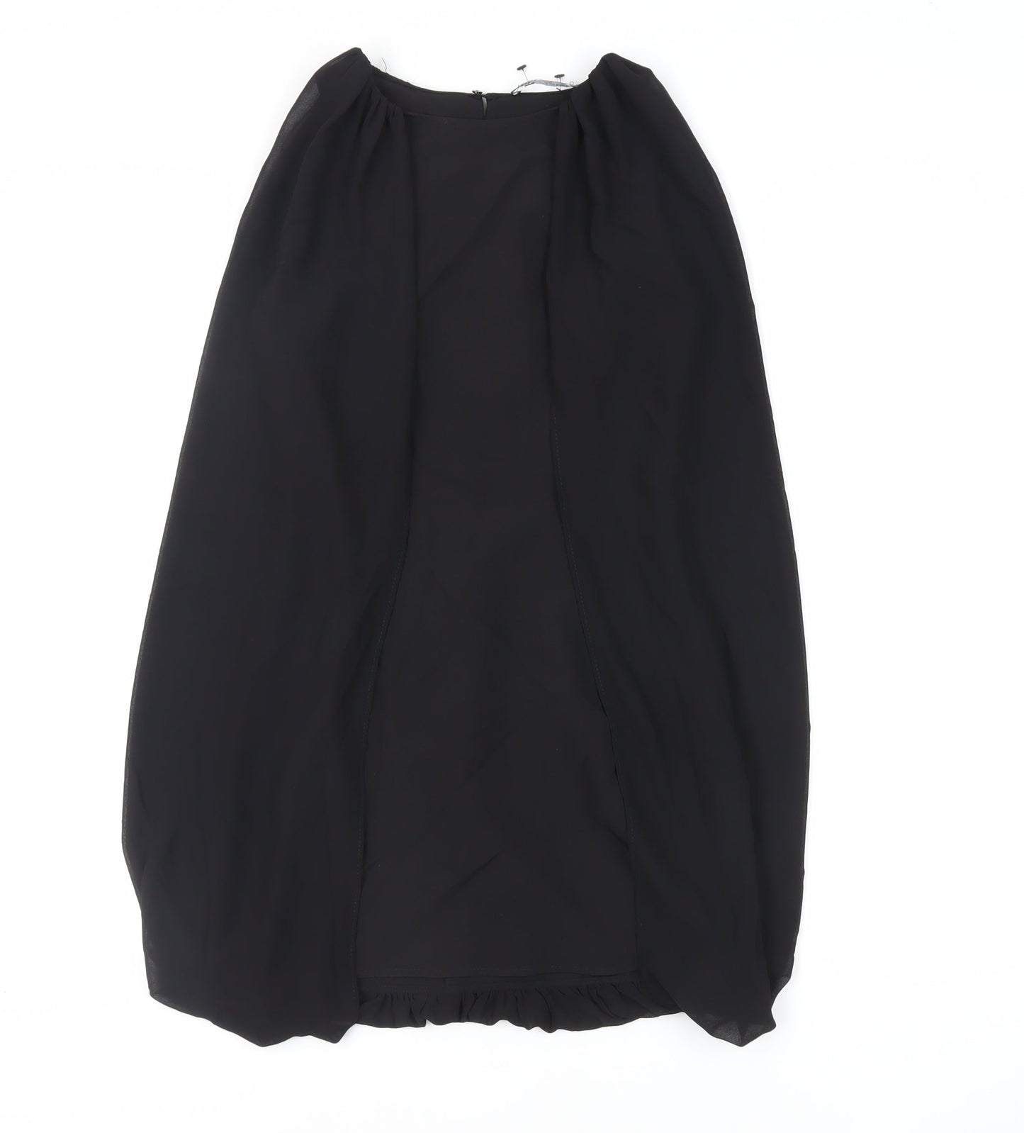 Zara Womens Black Polyester Mini Size S Round Neck Button - Layered
