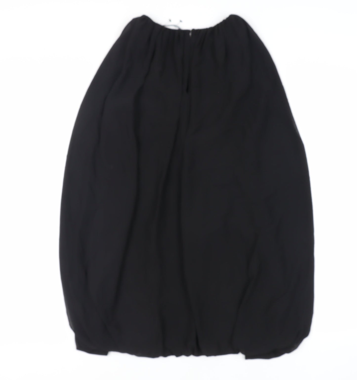Zara Womens Black Polyester Mini Size S Round Neck Button - Layered