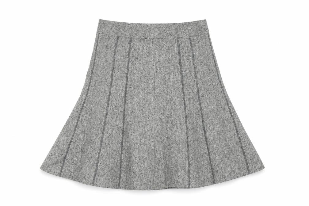 Platform Womens Grey Polyester Flare Skirt Size 12 Zip - Lined