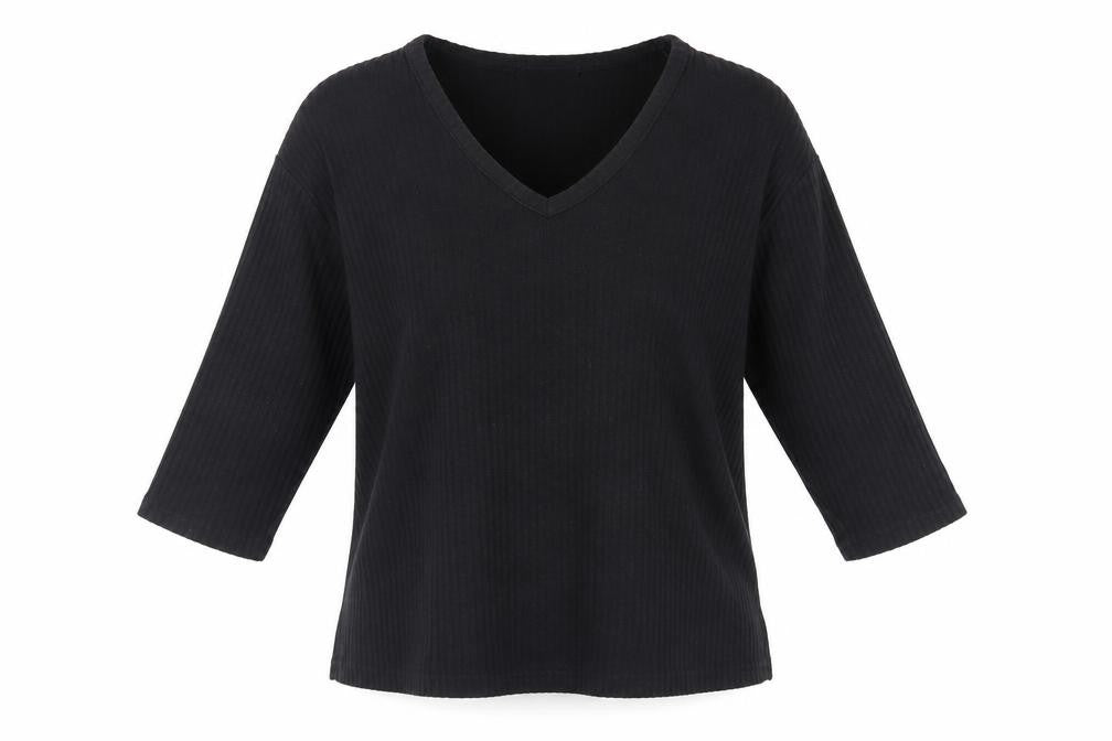 New Look Womens Black V-Neck Polyester Pullover Jumper Size S