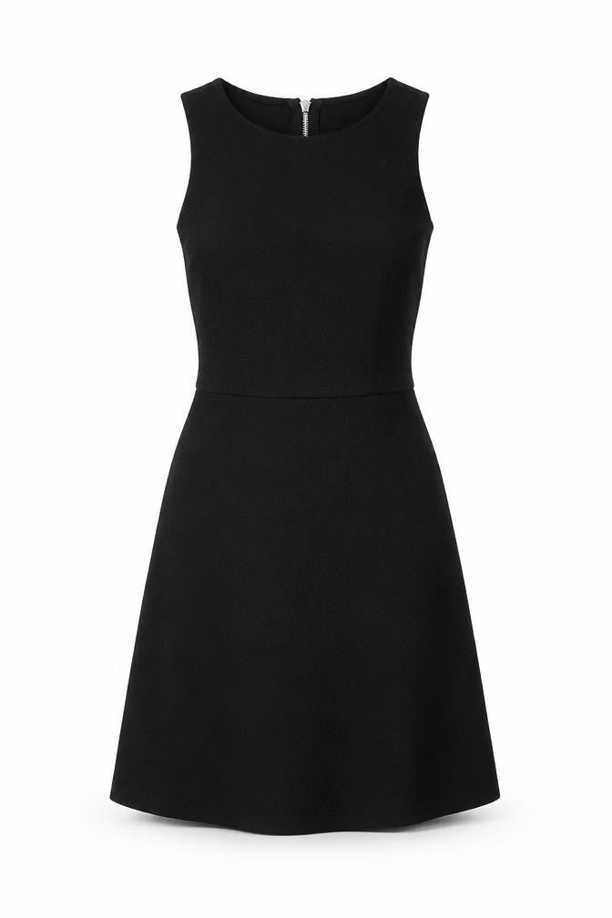 H&M Womens Black Polyester A-Line Size 8 Round Neck