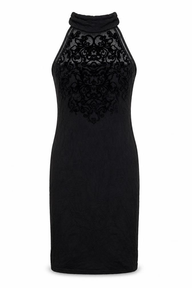 Boohoo Womens Black Polyester Pencil Dress Size 6 Mock Neck