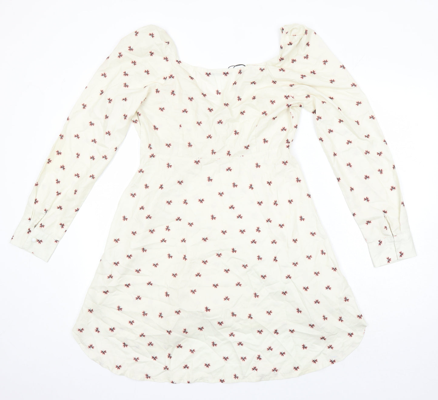 Nasty Gal Womens Multicoloured Geometric Polyester A-Line Size 10 Boat Neck Zip