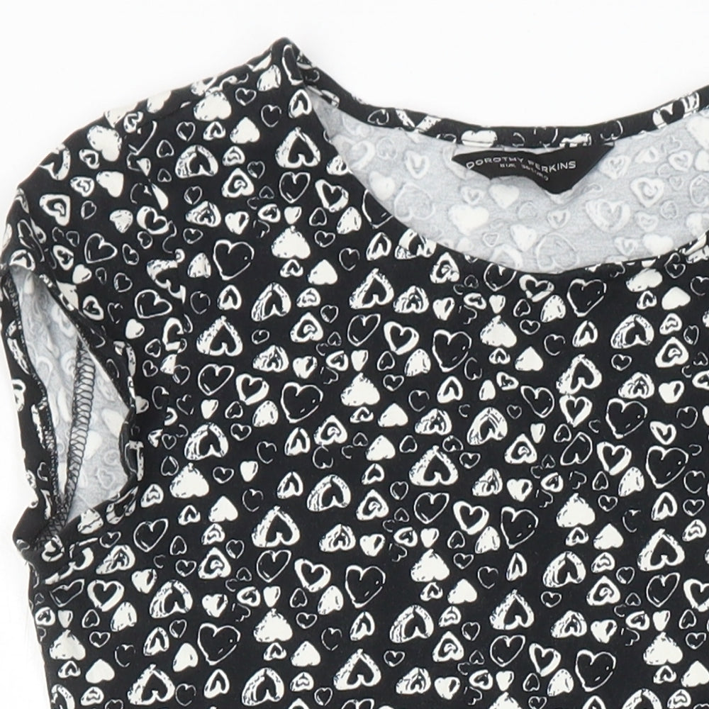 Dorothy Perkins Womens Multicoloured Geometric Cotton A-Line Size 8 Round Neck