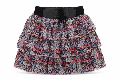 Select Womens Multicoloured Floral Polyester Mini Skirt Size 8 - Elasticated Waist