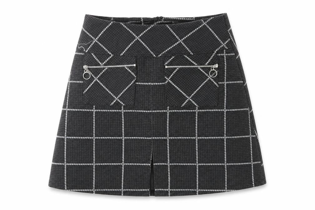 Dorothy Perkins Womens Grey Check Polyester A-Line Skirt Size 10