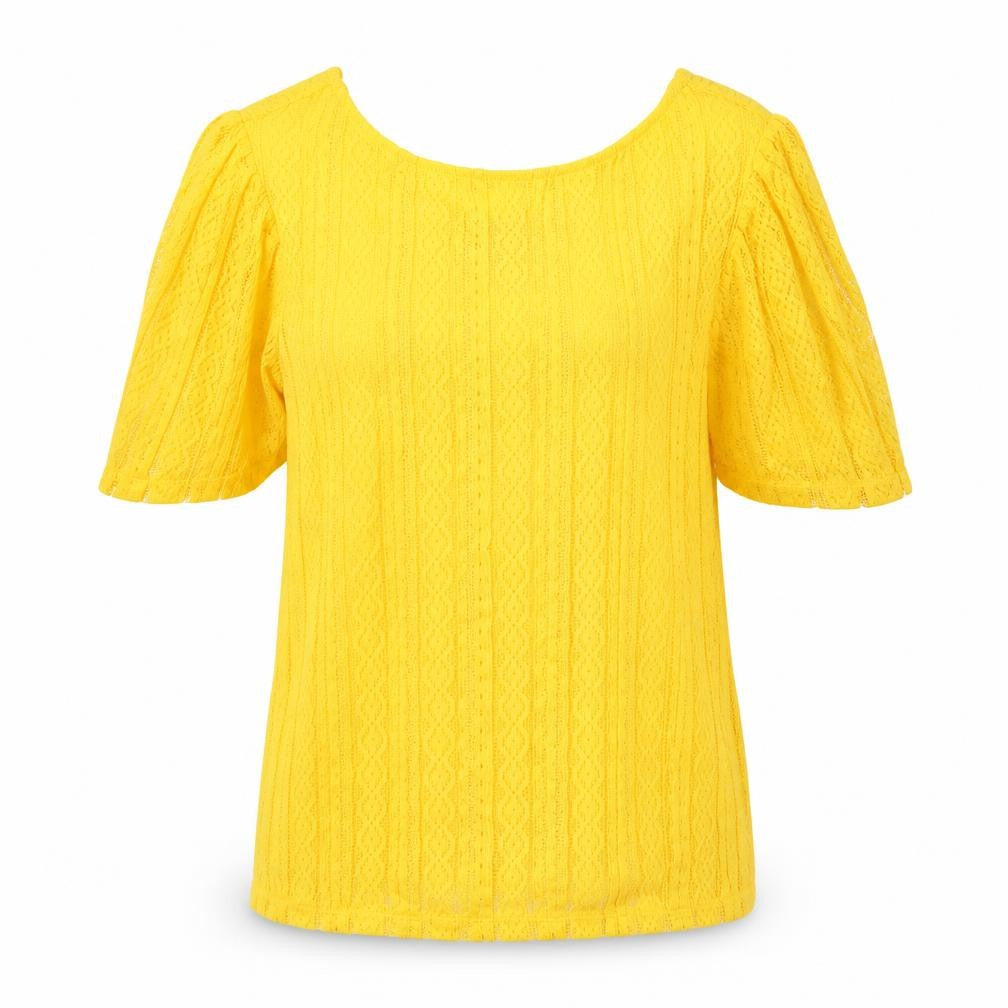 Dorothy Perkins Womens Yellow Polyester Tunic Blouse Size 14 Boat Neck