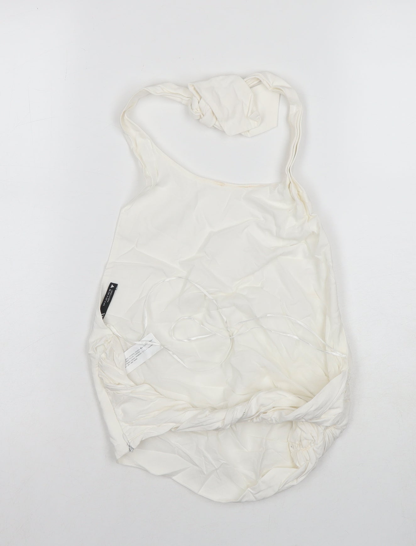 Zara Womens White Cotton Basic Tank Size S Halter