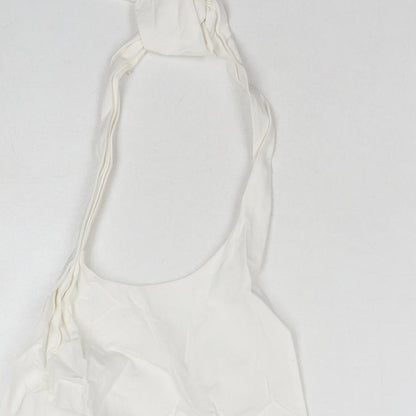 Zara Womens White Cotton Basic Tank Size S Halter