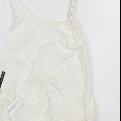 Zara Womens White Cotton Basic Tank Size S Halter