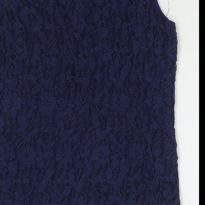 Paramour Womens Blue Polyester Basic Tank Size M Round Neck