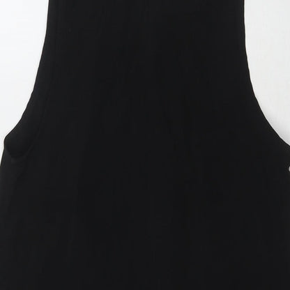 Reclaimed Vintage Womens Black Polyester Basic Tank Size 10 Round Neck