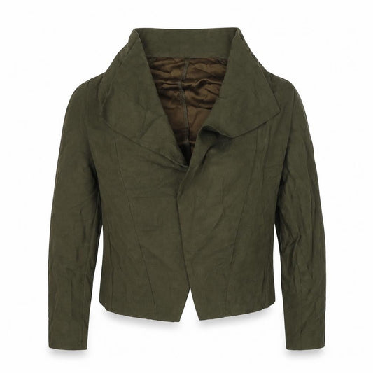 Front view of Dorothy Perkins women’s green jacket blazer, size UK 10