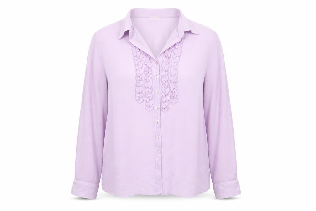 Marks & Spencer Womens Purple Polyester Basic Button-Up Size 16 Collared