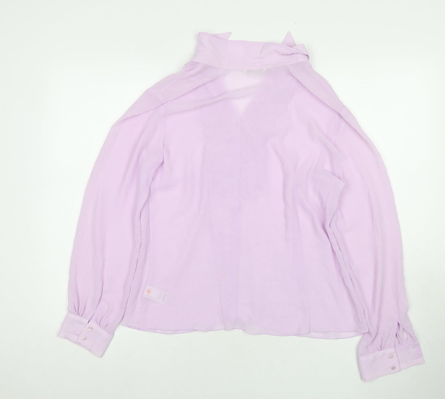 Marks and Spencer Womens Purple Polyester Basic Button-Up Size 16 Collared