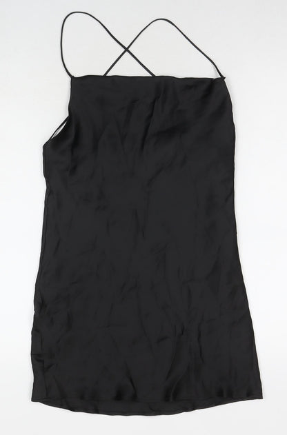 Zara Womens Black Polyester Mini Size XS Square Neck Pullover