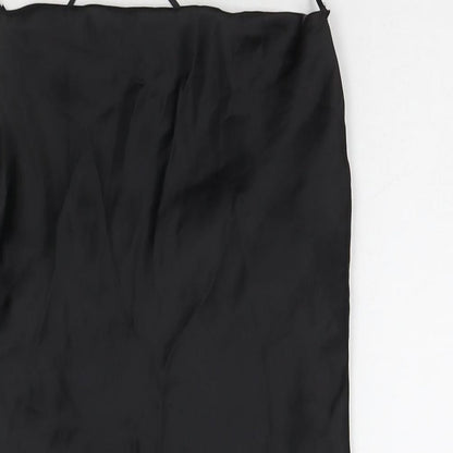 Zara Womens Black Polyester Mini Size XS Square Neck Pullover