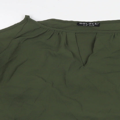 Select Womens Green Polyester Basic Blouse Size 18 Round Neck