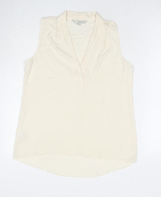 NEXT Womens White Polyester Basic Tank Size 10 V-Neck